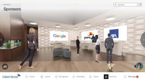 Ansicht Plattform der Credit Suisse (Schweiz) AG für den SUB Unternehmerkongress 2020.