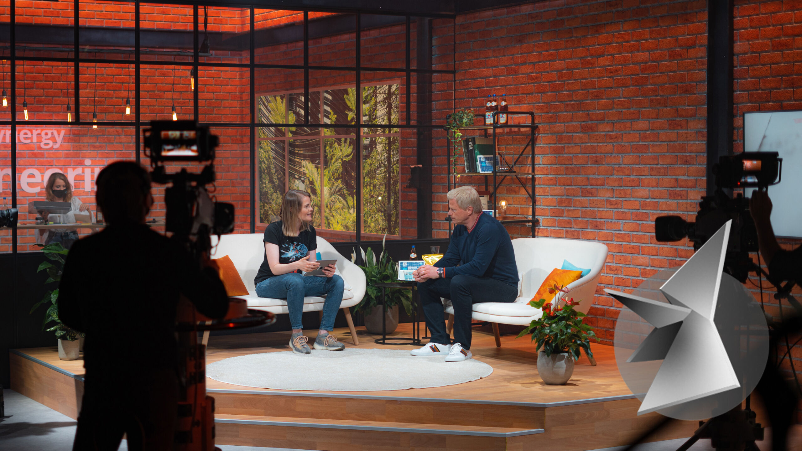 Im Studio für den BKW Engineering Event mit Oli Kahn und Hazel Brugger